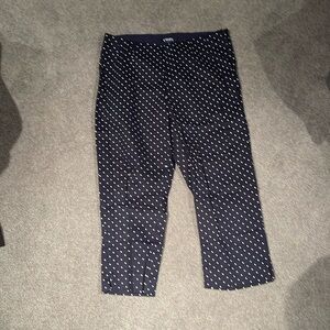 Chaps ankle crop polka dot skinny trousers in navy size 12